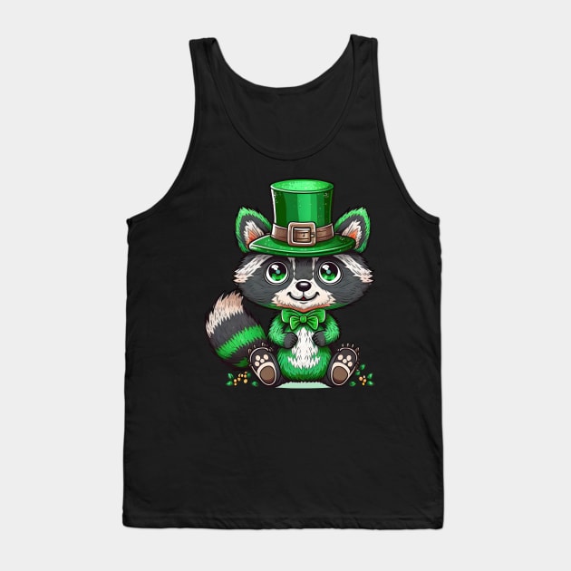 Raccoon Leprechaun Funny Raccoon Lover Shamrock St Patrick's Day Tank Top by Ai Wanderer